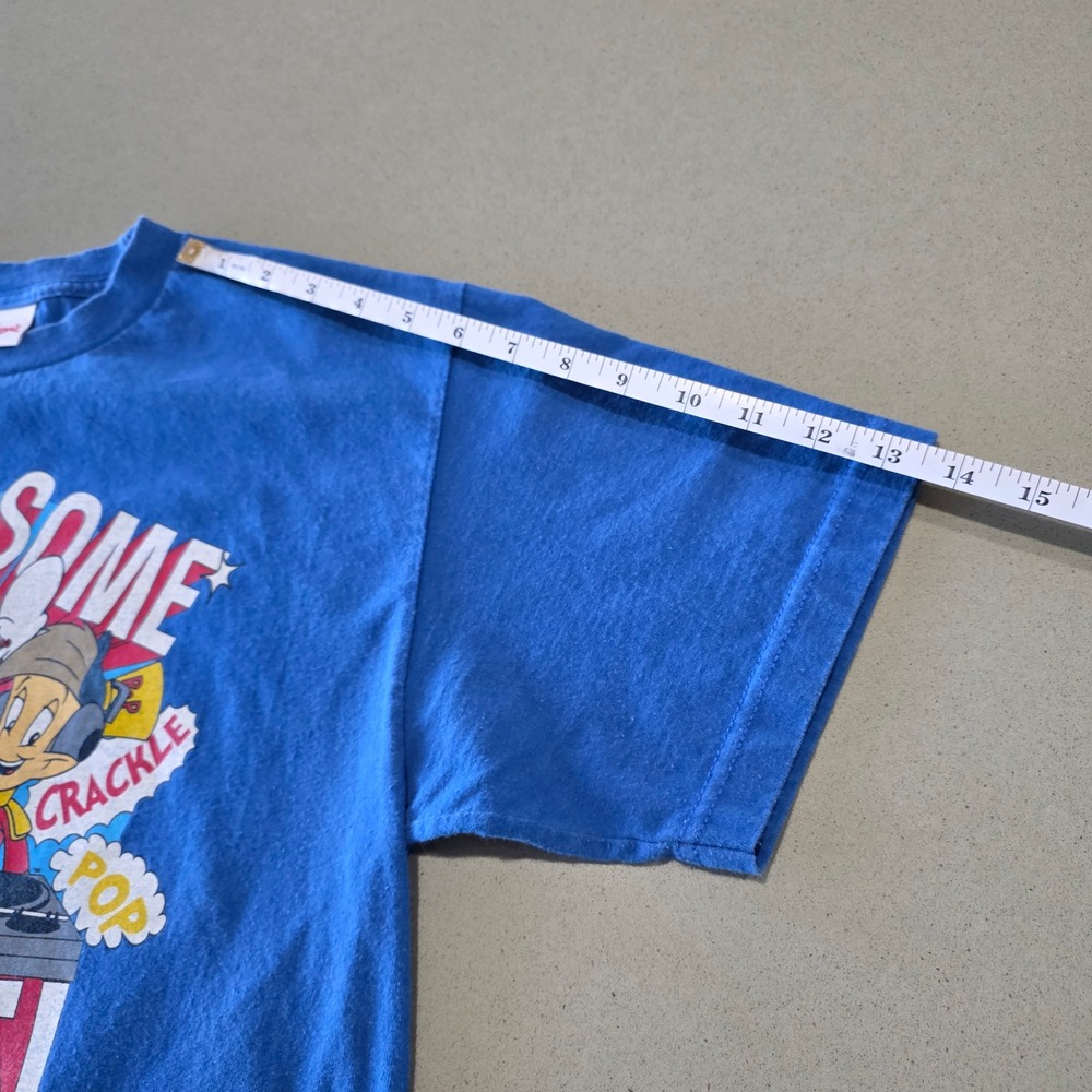 Kelloggs Rice Krispies Snap Crackle Pop Make Some Noise Blue Graphic Tee Mens M - Picture 5 of 8